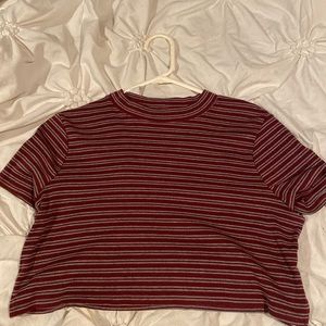 Striped crop top tee, size M